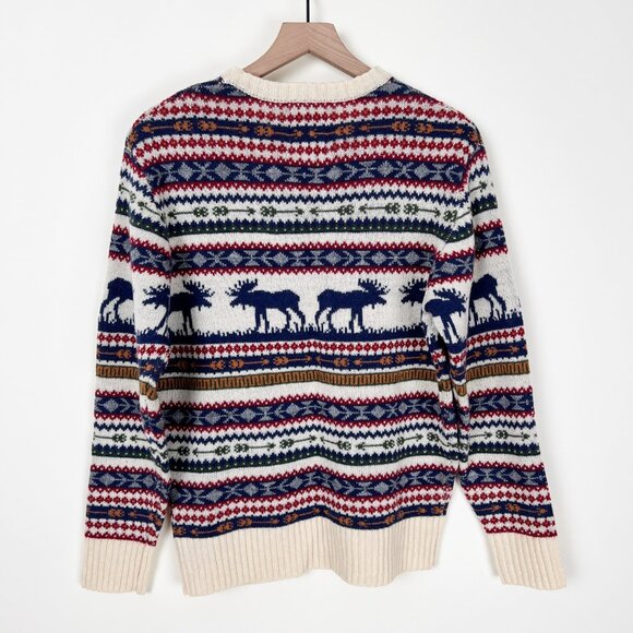 Kiel James Patrick The Great Moose Sweater Christmas Winter Wool Blend Fair Isle - Picture 9 of 11